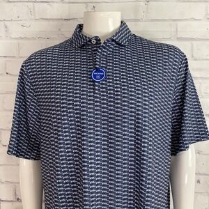 RLX Shirt Men's Large Polo Ralph Lauren 7/15 Wicking All Over Print UV Golf NWT